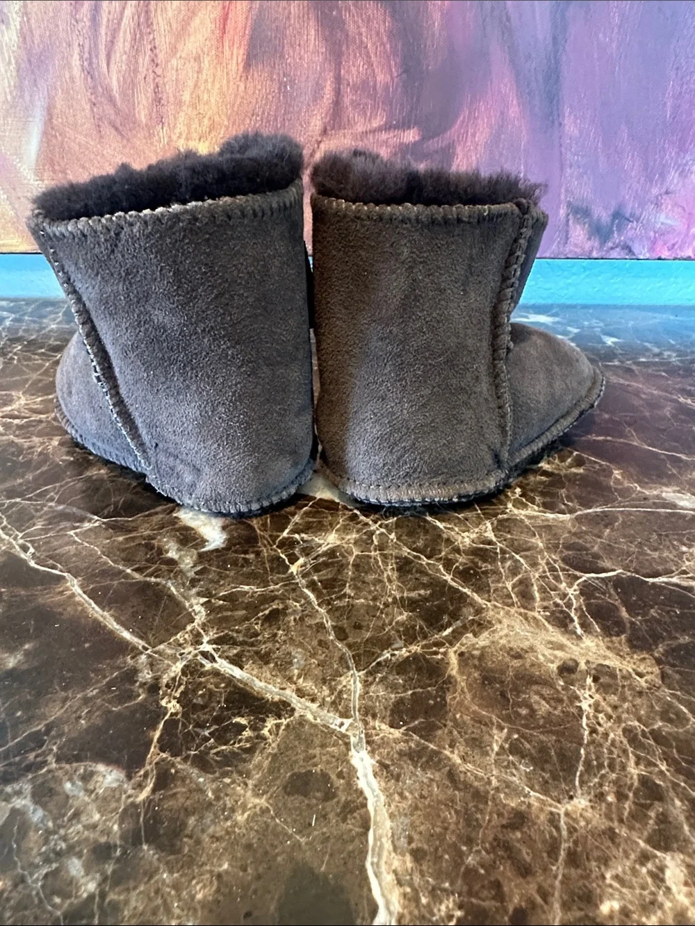 UGG Kids Mini Suede Booties - Brown